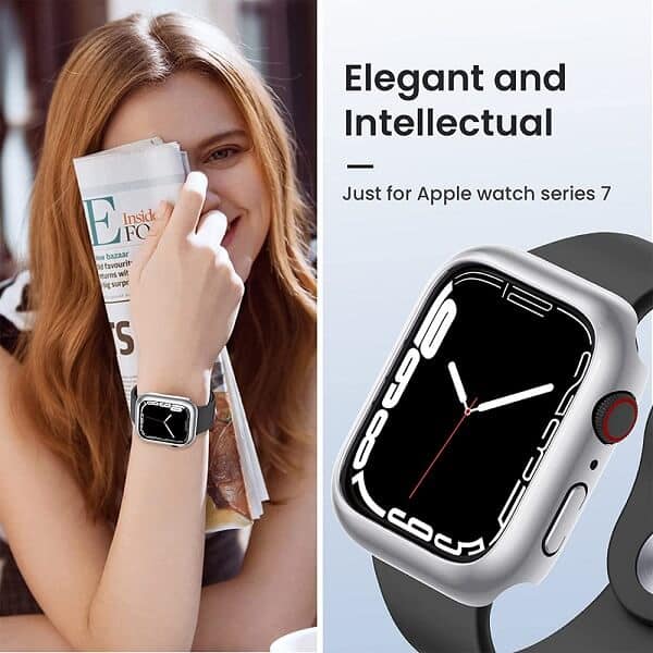 For Apple Watch Series 8 /7 45mm & 41mm Clear Gel Shockproof Protective Case Cover (Silver) For Apple Watch Series 8 /7 45mm & 41mm Clear Gel Shockproof Protective Case Cover (Silver)